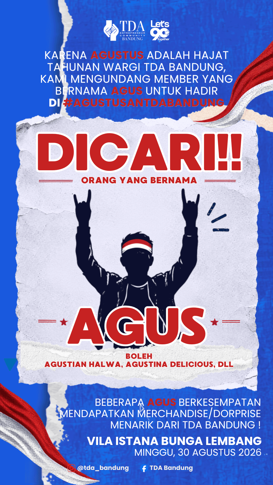 TDA Bandung Mencari Agus !