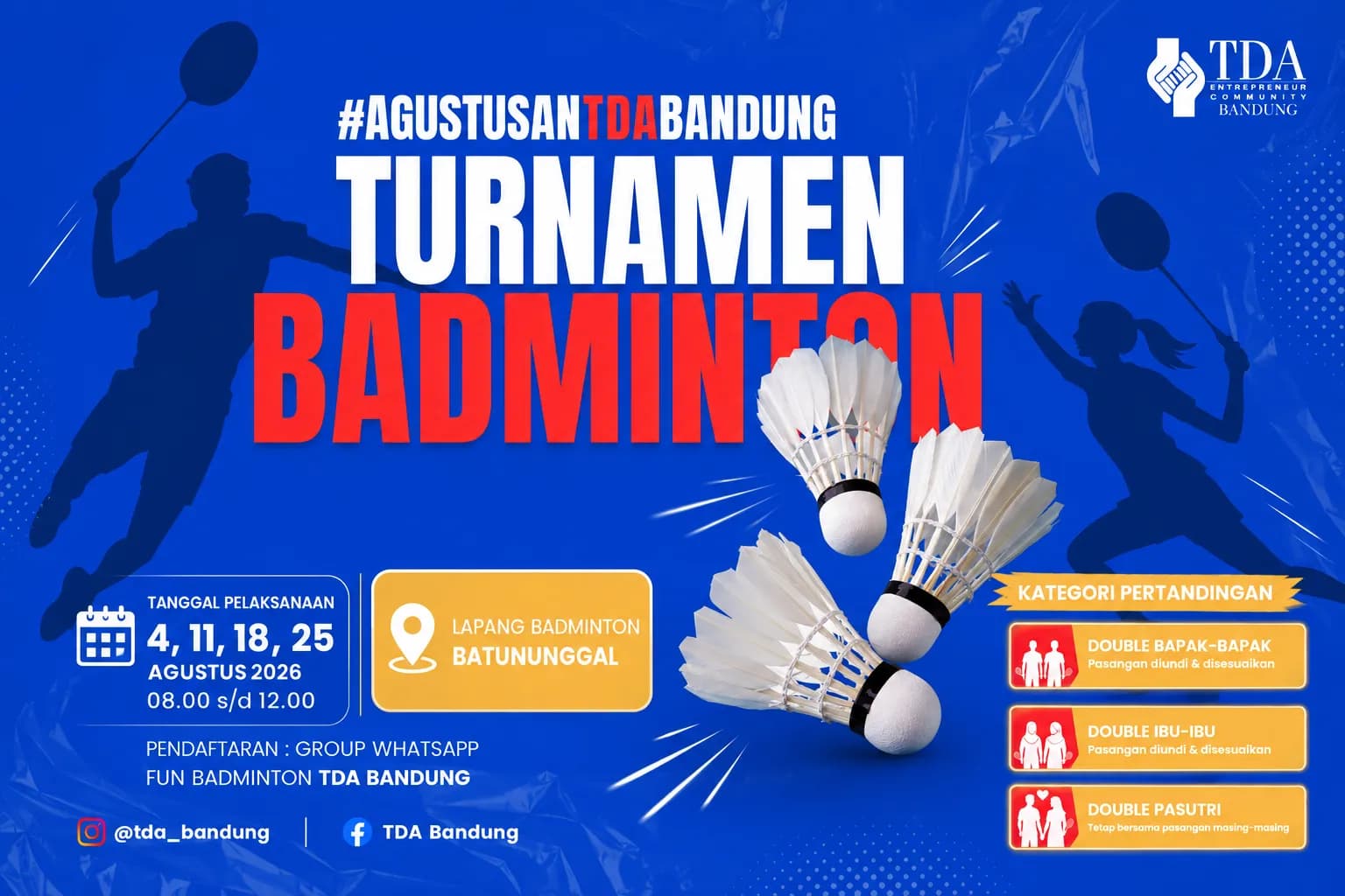 #AGUSTUSANTDABANDUNG2026 Turnamen Badminton